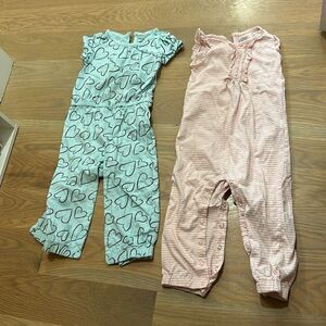 Carters short sleeve rompers 24M